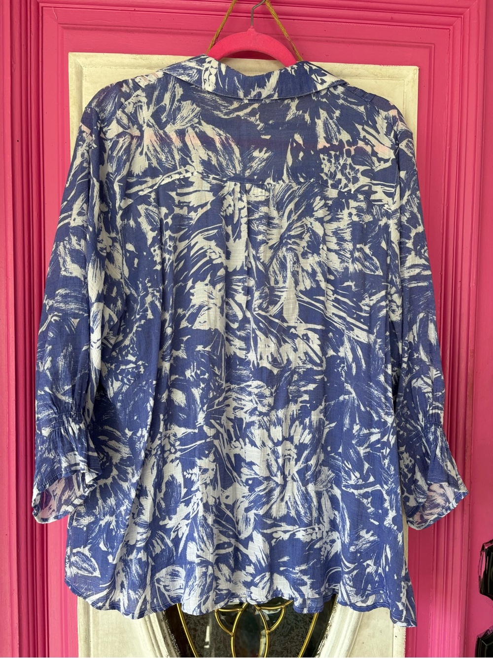 Ruby Rd. Navy & White Abstract Button-Front Blouse - Picture 6 of 6